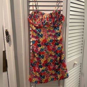 NWT For Love and Lemons Merrill Mini Dress Size L Red